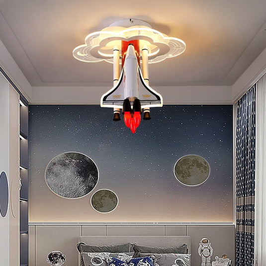 Rocket Astronaut LED Kids Room Ceiling Light-GraffitiWallArt