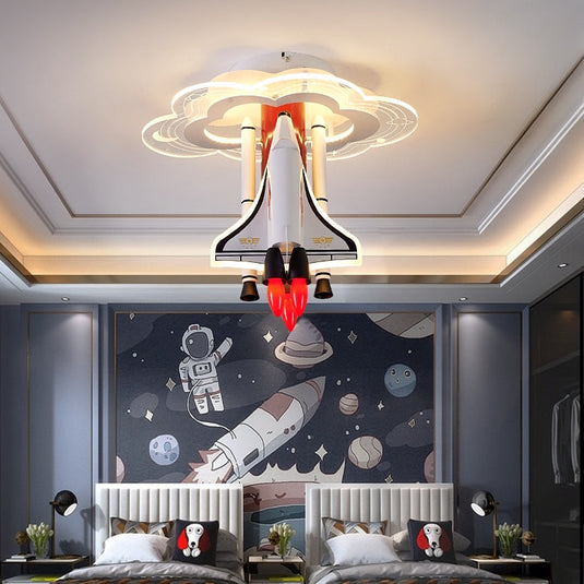 Rocket Astronaut LED Kids Room Ceiling Light-GraffitiWallArt