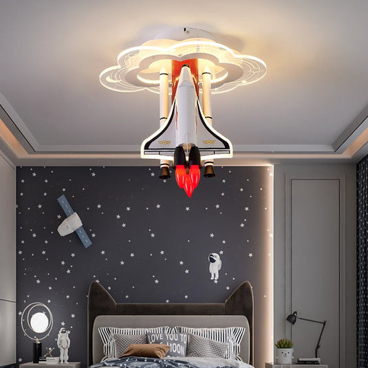 Rocket Astronaut LED Kids Room Ceiling Light-GraffitiWallArt