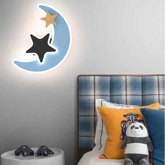 Rocket Moon Star Wall Lamp | Kid's room Lighting Decor-GraffitiWallArt