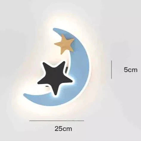 Rocket Moon Star Wall Lamp | Kid's room Lighting Decor-GraffitiWallArt