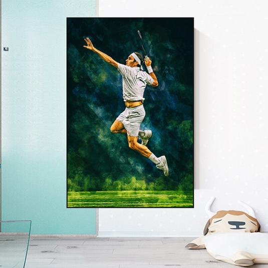 Roger Federer Canvas Wall Art - Legendary Sports Decor-GraffitiWallArt