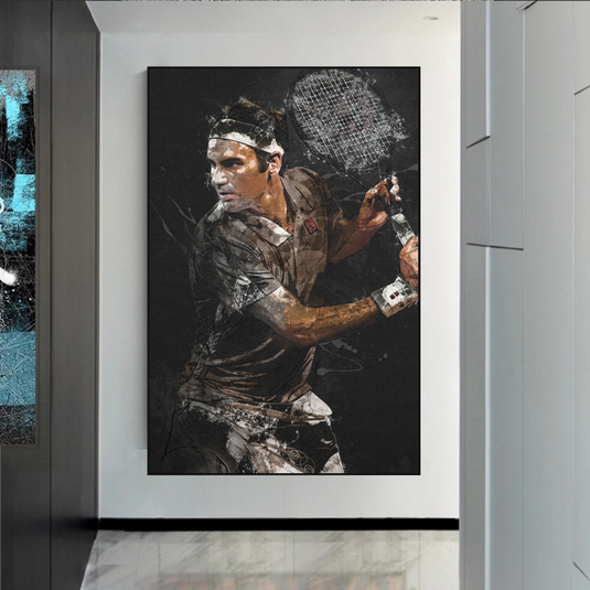 Roger Federer Tennis Legend Canvas Wall Art - Sports Decor-GraffitiWallArt