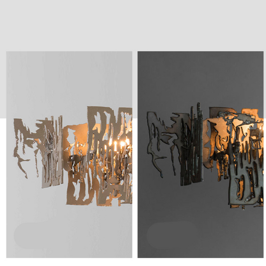 Rust Metal Chandelier: Exquisite Lighting Fixture-GraffitiWallArt