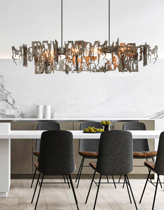 Rust Metal Chandelier: Exquisite Lighting Fixture-GraffitiWallArt