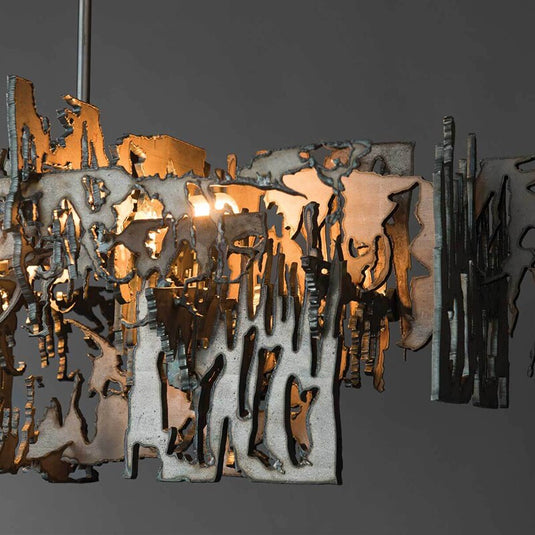 Rust Metal Chandelier: Exquisite Lighting Fixture-GraffitiWallArt