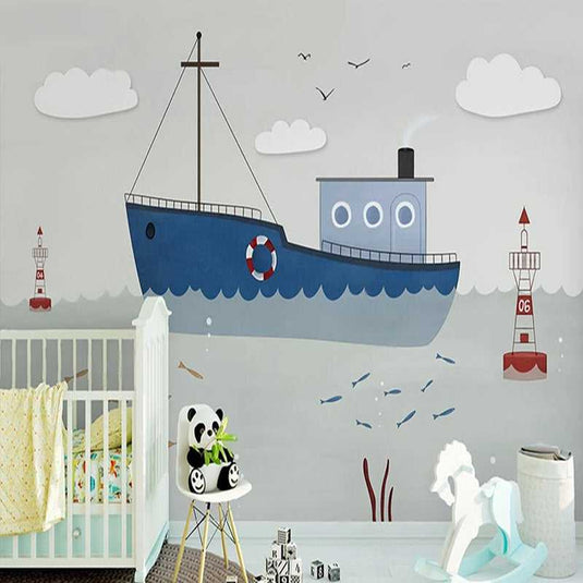 Sailing Nursery Wallpaper: Create an Adventurous Nursery-GraffitiWallArt