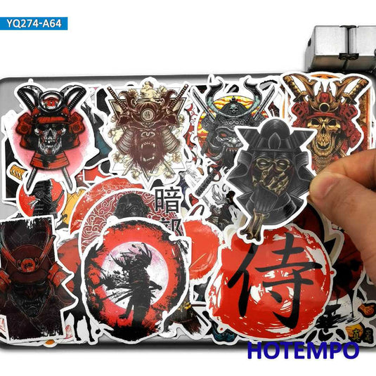 Samurai Bushido Style Stickers - Japan 60-Pack Famous Waterproof-GraffitiWallArt