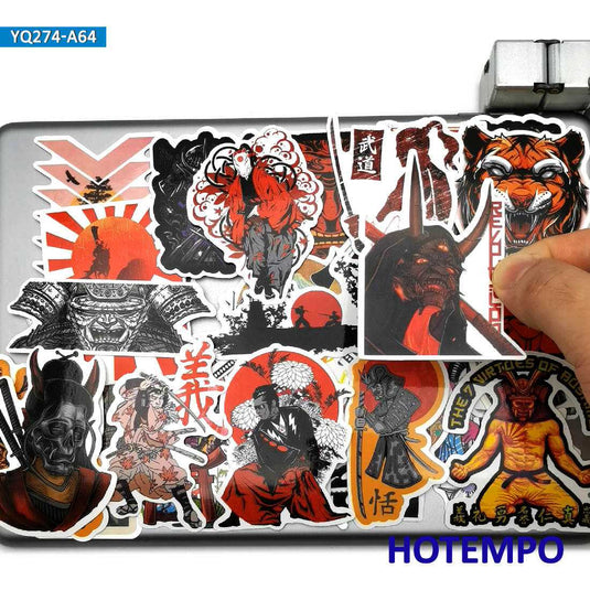 Samurai Bushido Style Stickers - Japan 60-Pack Famous Waterproof-GraffitiWallArt