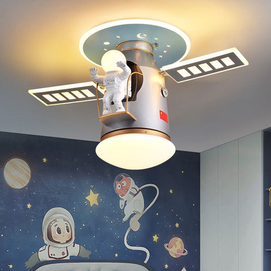 Satellite Earth Space Ship NASA LED Ceiling Lamp for Kids Room-GraffitiWallArt