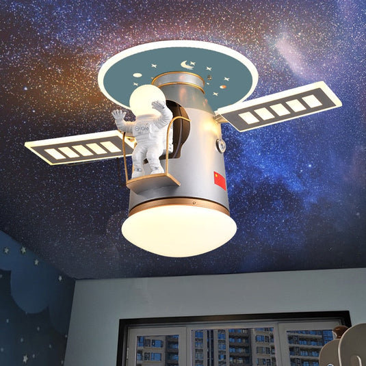 Satellite Earth Space Ship NASA LED Ceiling Lamp for Kids Room-GraffitiWallArt