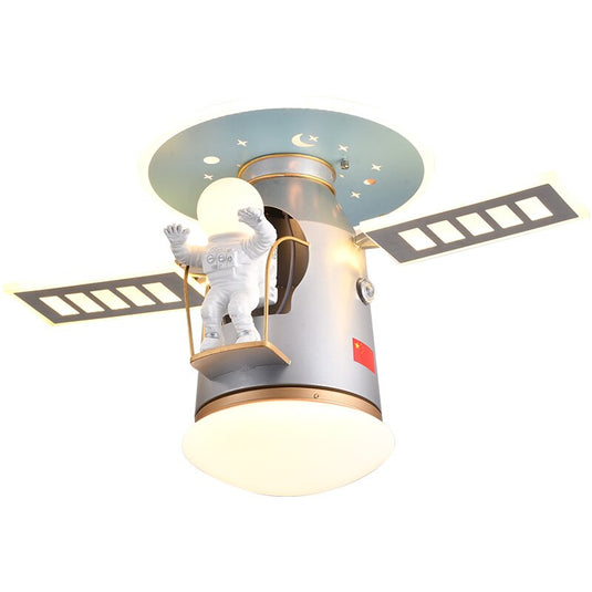 Satellite Earth Space Ship NASA LED Ceiling Lamp for Kids Room-GraffitiWallArt