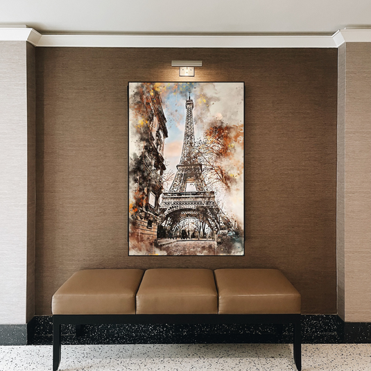 Scenery City Paris Eiffel Tower Landscape Canvas Wall Art-GraffitiWallArt