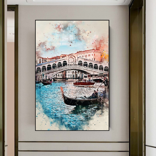 Scenery City Venice Landscape Canvas Wall Art-GraffitiWallArt