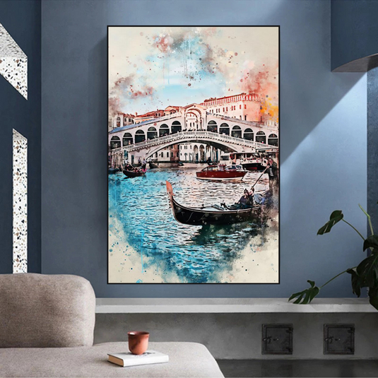 Scenery City Venice Landscape Canvas Wall Art-GraffitiWallArt