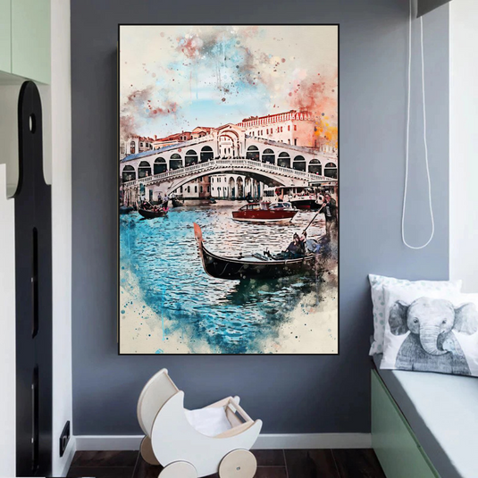 Scenery City Venice Landscape Canvas Wall Art-GraffitiWallArt