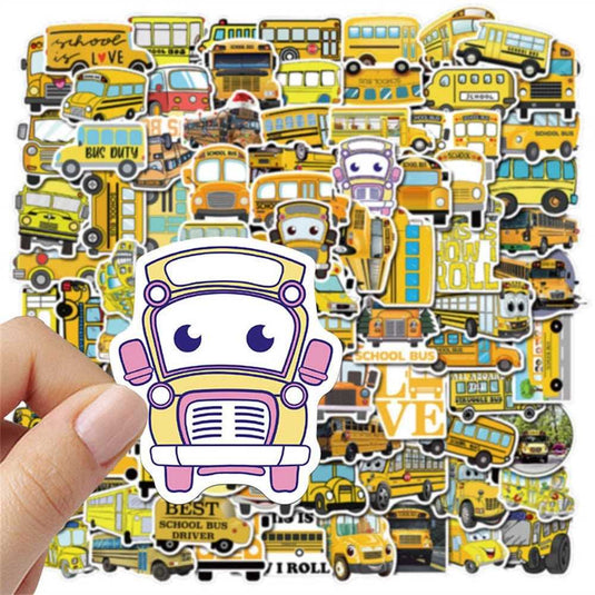 School Bus and Famous Sticker Bundle - Waterproof and Durable Pack-GraffitiWallArt