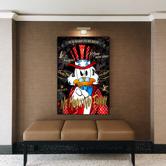 Scrooge McDuck Canvas Wall Art - No Money No Honey-GraffitiWallArt