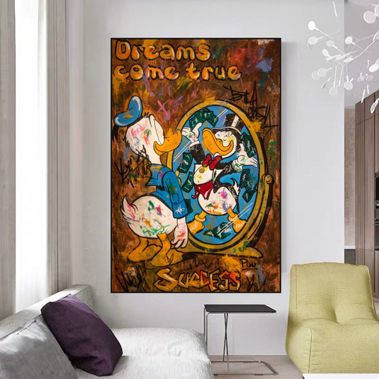 Scrooge McDuck Dreams Come True Millionaire Wall Art Poster-GraffitiWallArt