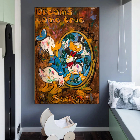 Scrooge McDuck Dreams Come True Millionaire Wall Art Poster-GraffitiWallArt