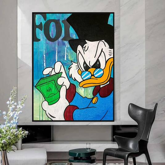 Scrooge McDuck Forbes Canvas Wall Art-GraffitiWallArt