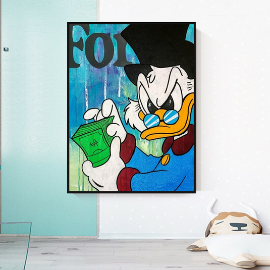 Scrooge McDuck Forbes Canvas Wall Art-GraffitiWallArt