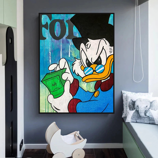 Scrooge McDuck Forbes Canvas Wall Art-GraffitiWallArt