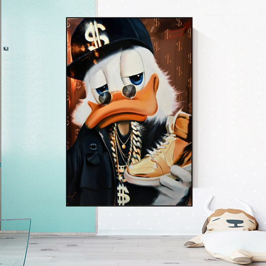 Scrooge McDuck Money Maker Millionaire Canvas Wall Art-GraffitiWallArt