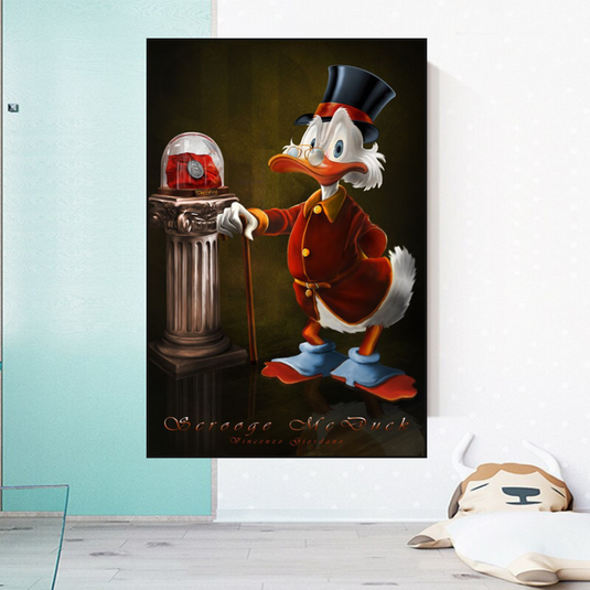 Scrooge McDuck Money Maker Millionaire Canvas Wall Art-GraffitiWallArt