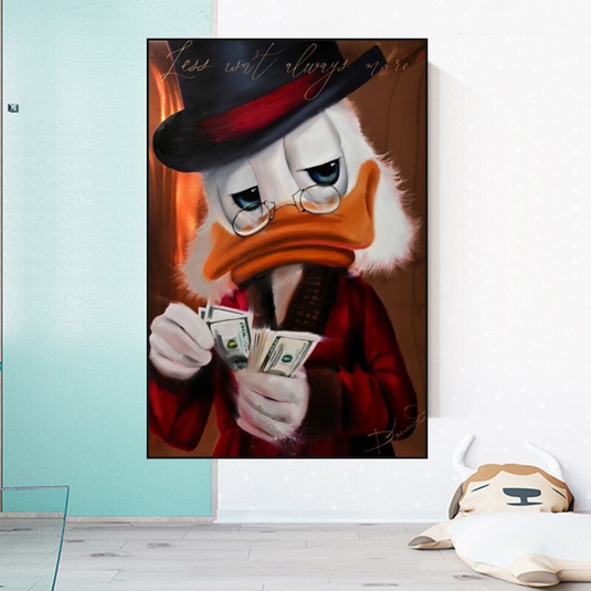 Scrooge McDuck Money Maker Millionaire Canvas Wall Art-GraffitiWallArt