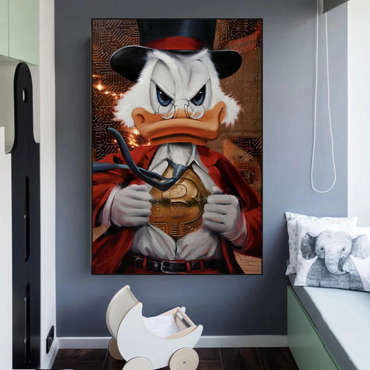 Scrooge McDuck Money Maker Millionaire Canvas Wall Art-GraffitiWallArt