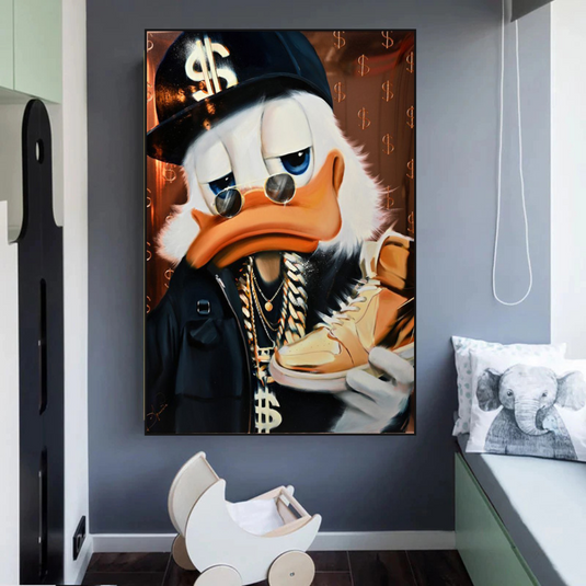 Scrooge McDuck Money Maker Millionaire Canvas Wall Art-GraffitiWallArt