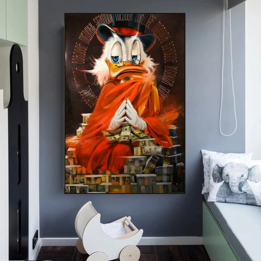 Scrooge McDuck Money Maker Millionaire Canvas Wall Art-GraffitiWallArt