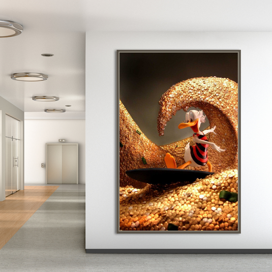 Scrooge McDuck Money Maker Millionaire Canvas Wall Art-GraffitiWallArt