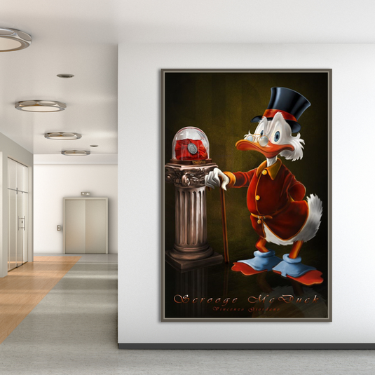 Scrooge McDuck Money Maker Millionaire Canvas Wall Art-GraffitiWallArt