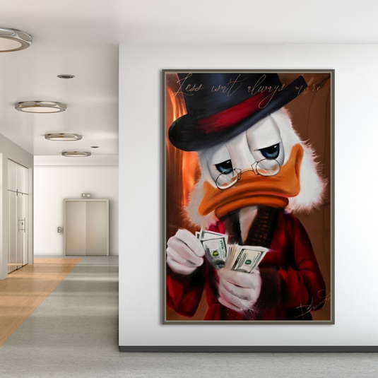 Scrooge McDuck Money Maker Millionaire Canvas Wall Art-GraffitiWallArt