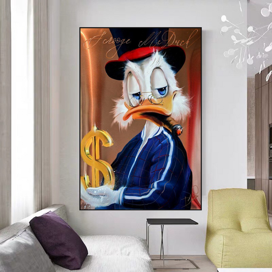 Scrooge McDuck Money Maker Millionaire Canvas Wall Art-GraffitiWallArt