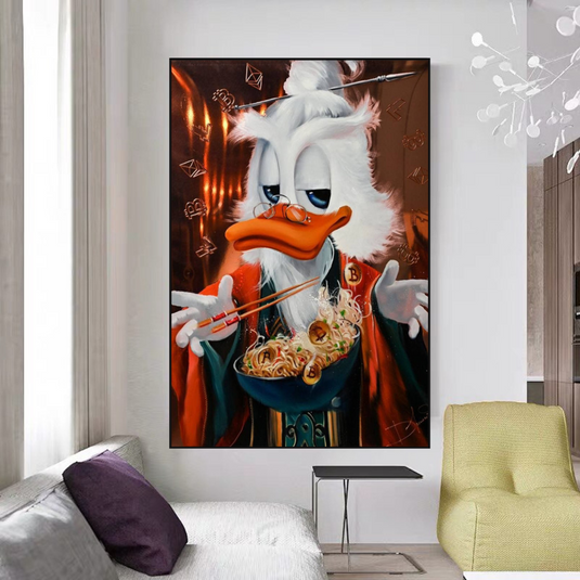 Scrooge McDuck Money Maker Millionaire Canvas Wall Art-GraffitiWallArt