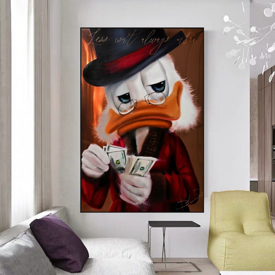 Scrooge McDuck Money Maker Millionaire Canvas Wall Art-GraffitiWallArt