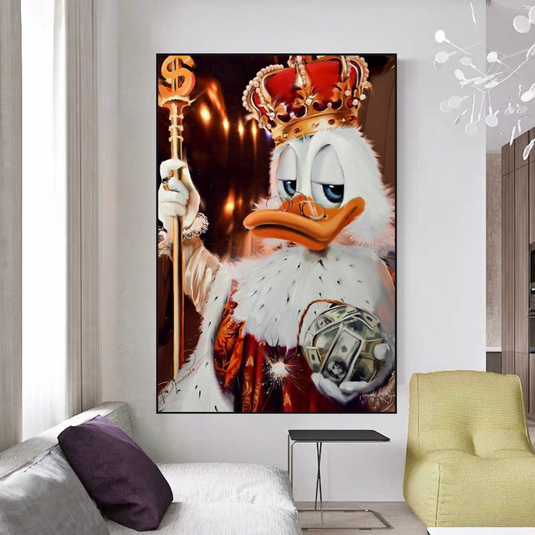 Scrooge McDuck Money Maker Millionaire Canvas Wall Art-GraffitiWallArt