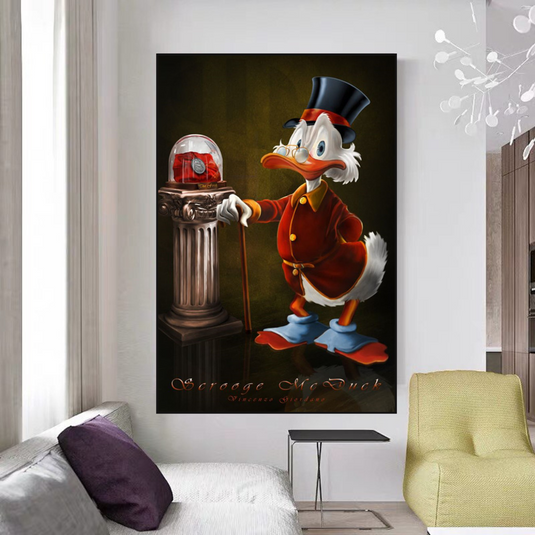 Scrooge McDuck Money Maker Millionaire Canvas Wall Art-GraffitiWallArt