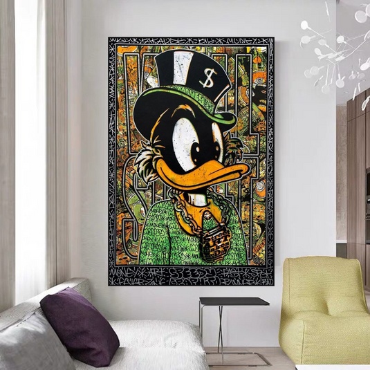 Scrooge McDuck Money Maker Millionaire Canvas Wall Art-GraffitiWallArt