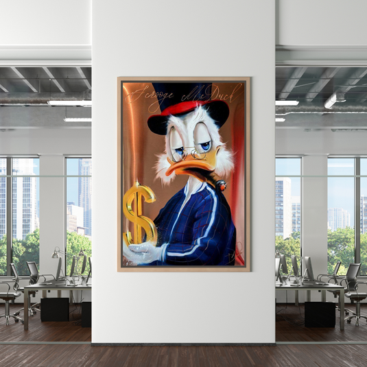 Scrooge McDuck Money Maker Millionaire Canvas Wall Art-GraffitiWallArt