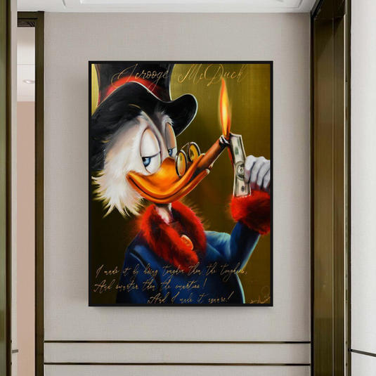 Scrooge McDuck Money Maker Millionaire Canvas Wall Art-GraffitiWallArt