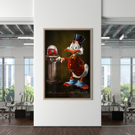 Scrooge McDuck Money Maker Millionaire Canvas Wall Art-GraffitiWallArt