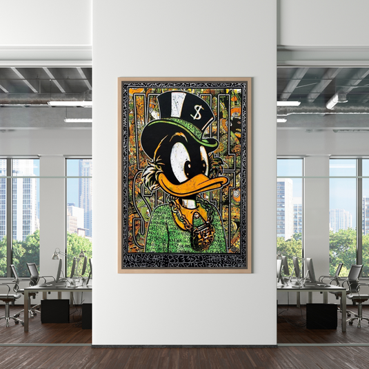 Scrooge McDuck Money Maker Millionaire Canvas Wall Art-GraffitiWallArt