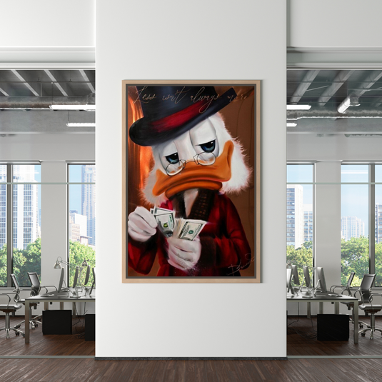 Scrooge McDuck Money Maker Millionaire Canvas Wall Art-GraffitiWallArt