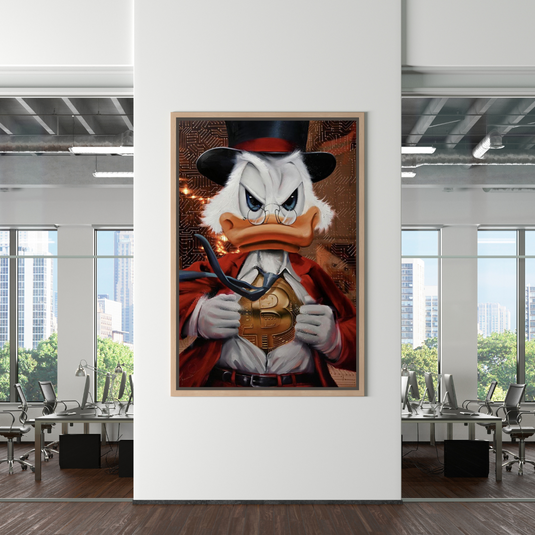 Scrooge McDuck Money Maker Millionaire Canvas Wall Art-GraffitiWallArt