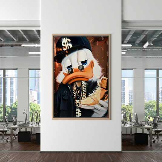 Scrooge McDuck Money Maker Millionaire Canvas Wall Art-GraffitiWallArt