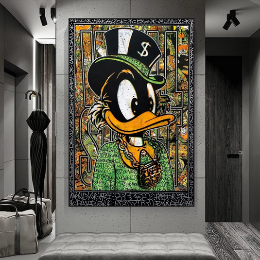 Scrooge McDuck Money Maker Millionaire Canvas Wall Art-GraffitiWallArt